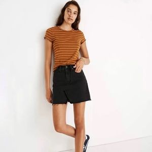 NWT Madewell Black Denim A-Line Mini Skirt